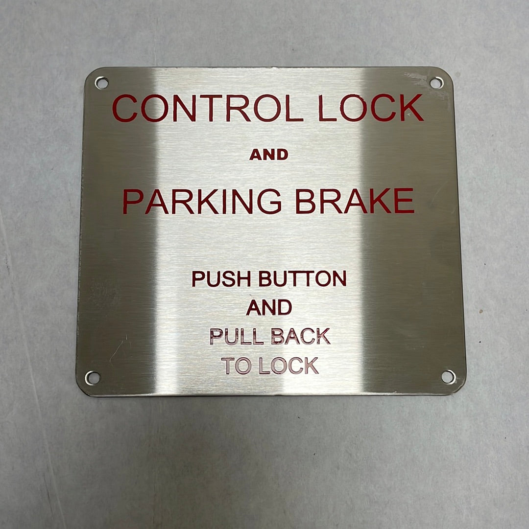 0310313 Placard, Control Lock
